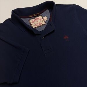 Brooks Brothers Mens Navy Blue Short Sleeve Cotton Pique Polo Shirt Small 1818
